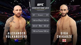 АЛЕКСАНДР ВОЛКАНОВСКИ VS ГИГА ЧИКАДЗЕ UFC 4 CPU VS CPU