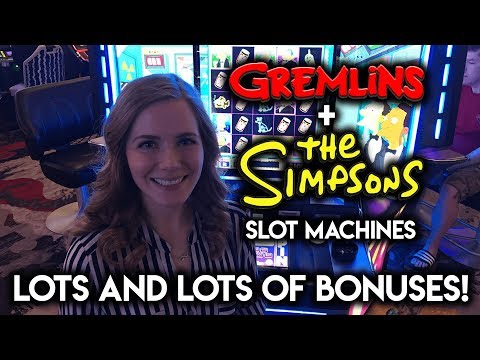 Gremlins BONUS ✦Bonanza✦ and The Simpsons Slot Machine WIN!