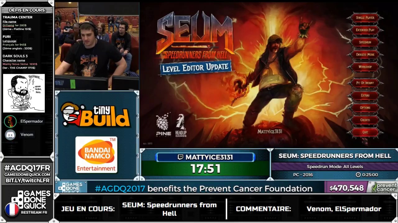 AGDQ 2017 Restream FR - SEUM Speedrunners from Hell - Speedrun Mode All Levels