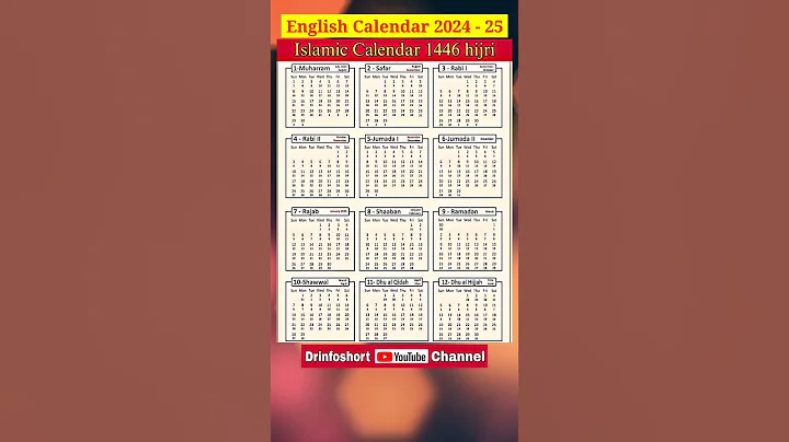 Islamic Calendar 1446 hijri. @drinfoshort #shorts #short #viral #islamiccalendar1446hijri