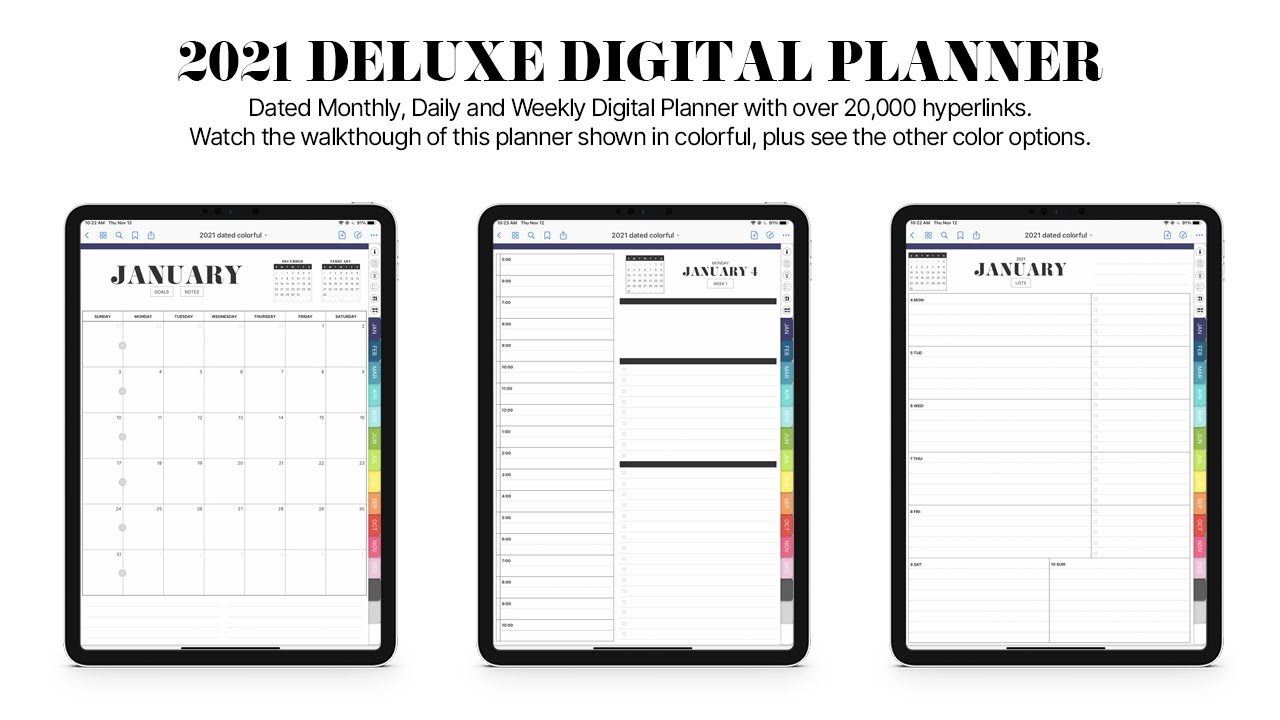 2021 Deluxe Digital Planner Walkthrough