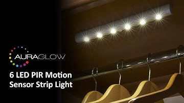 Auraglow Wireless PIR Motion Sensor 6 LED Strip Light - Cool White