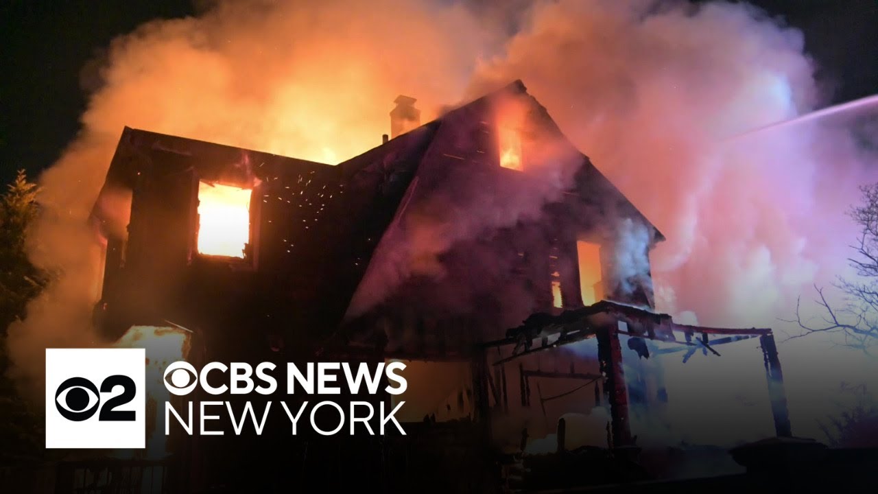 1 dead after large house fire on Long Island, officials say