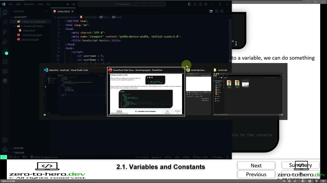 part 8 JS 2 1 Variables and Constants - YouTube