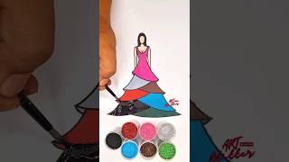 💕💋 Amazing Princess Rainbow ✨️😘 Glitter Art Dress 🎨 #shortvideo #art #shortsvideo #shorts #short