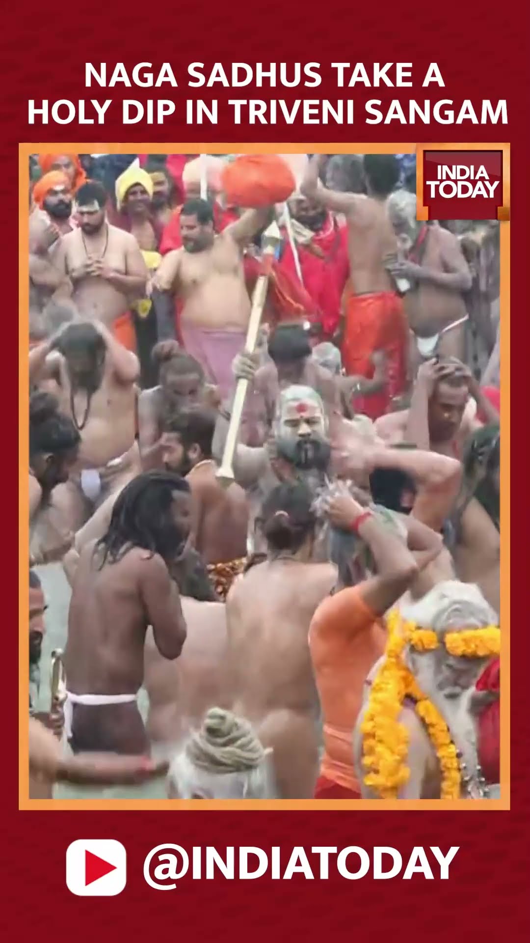 Naga Sadhus with Swords \u0026 Ash-Covered Bodies Took A Holy Dip In Sangam