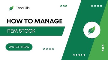 How to manage Item Stock in TreeBills