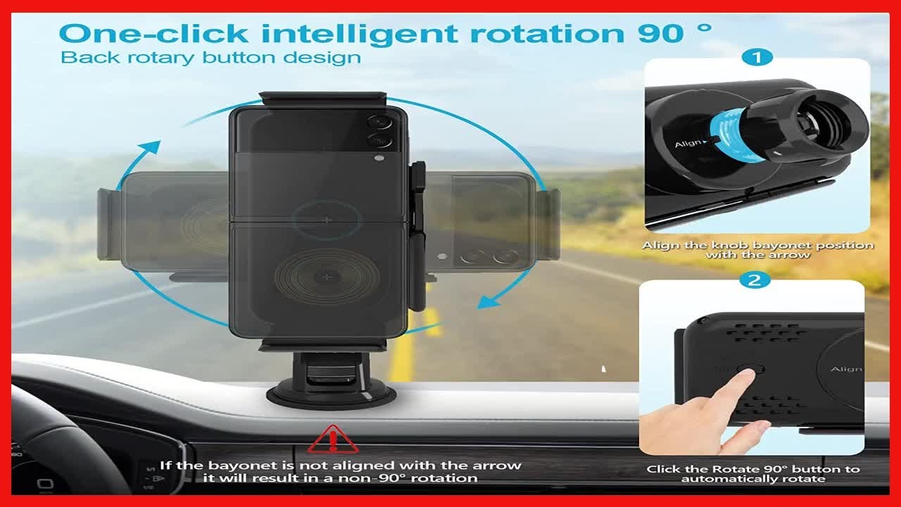 TOPENKE Wireless Car Charger for Z Fold 3 Car Mount, 15W Dual Coils