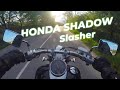 Неспешный вечерний прохват на Honda Shadow Slasher в околицах города