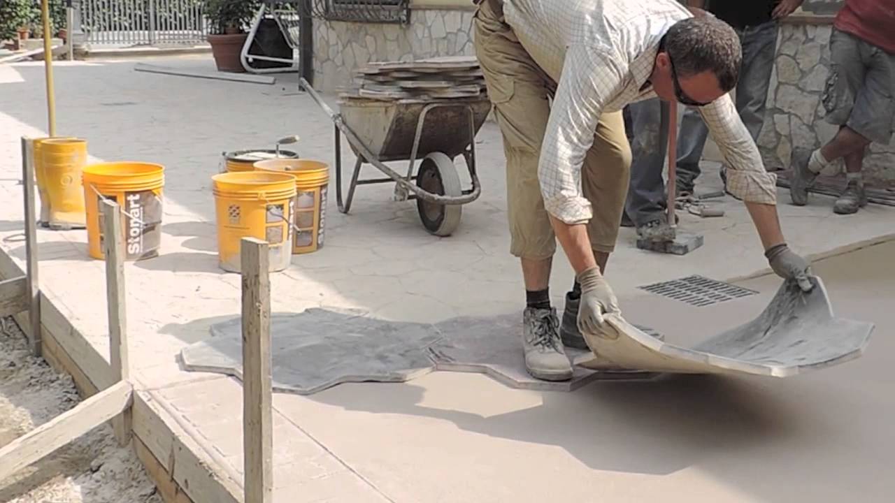 Video pavimentazione in calcestruzzo stampato youtube Pavimento in cemento stampato
