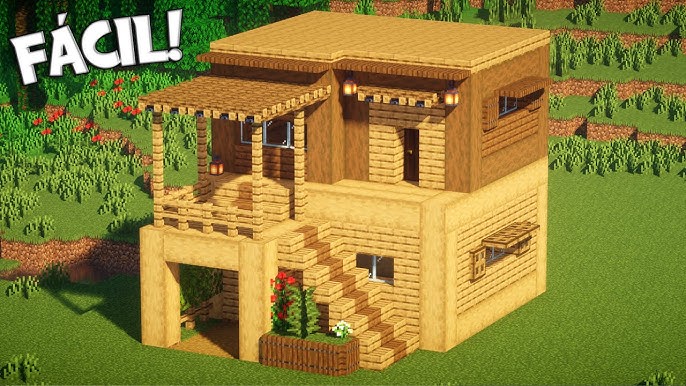 Mini casa moderna de madeira #fy #fyp #minecraft