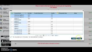 Course Selection in Powerschool