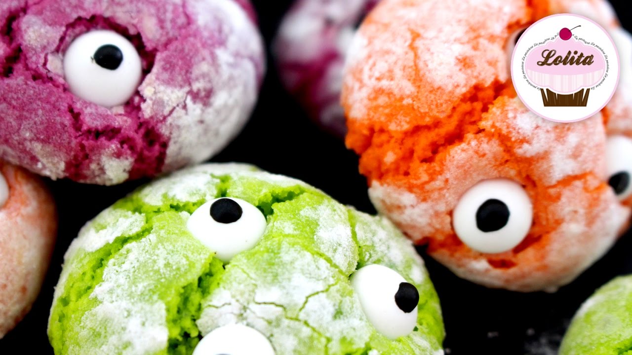 Receta de galletas monstruosas para Halloween | Galletas craqueladas | Receta halloween