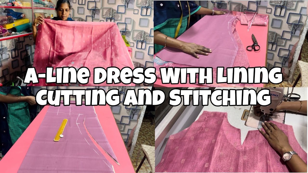 A-line kurti with lining cutting and stitching in tamil✂️🪡//RAMYAM DAIRY