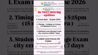 Re-NEET 2026 Big Update 😳 Exam Date Out? ReNEET2026 #NEET2026 #NEETUpdate #NEETUG #NTA #neet #fyp
