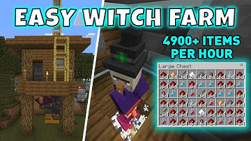 The EASIEST Witch Farm in Minecraft Bedrock 1.21 Tutorial - Gunpowder, Redstone Farm & MORE!