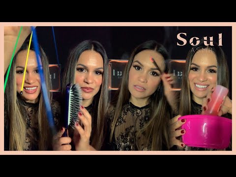 Mic brushing, hair brushing, facial massage, head massage... | Soul ASMR
