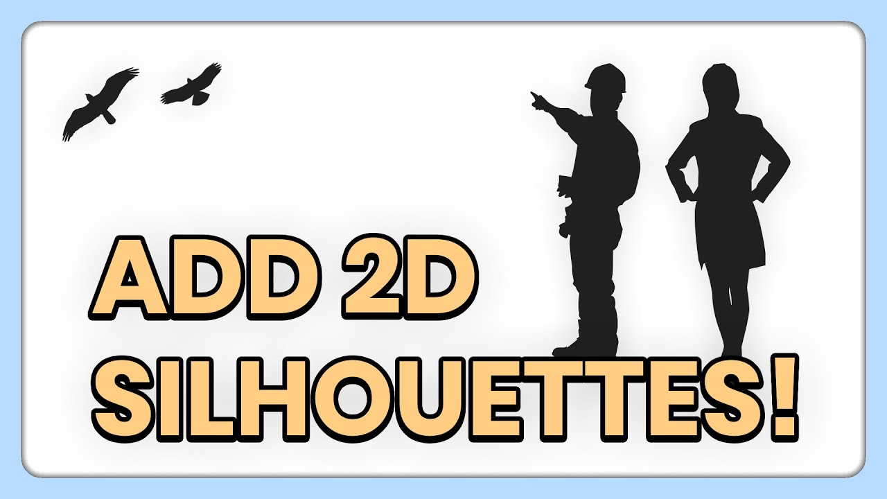 Как добавить двухмерные силуэты людей и птиц в любую архитектурную программу! (Revit, SketchUp, A...