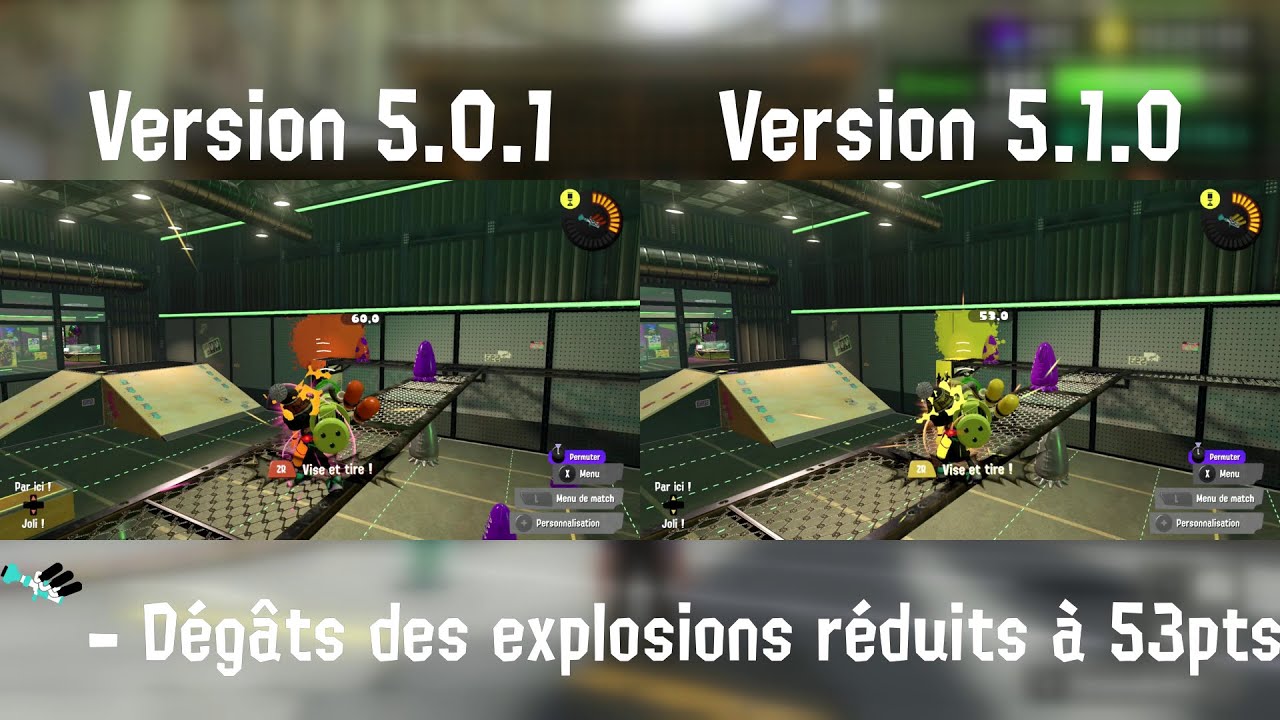 [Splatoon 3] Comparaison v.5.0.1 vs v.5.1.0
