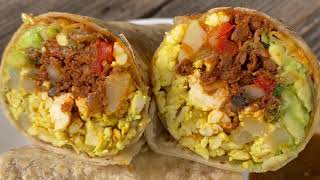 Tofu Scramble Soyrizo &amp; Vegetable Vegan Breakfast Burritos | Easy Vegan Burrito Recipe