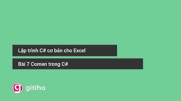 Bài 7 Comen trong C# - Lập trình C# cơ bản cho Excel