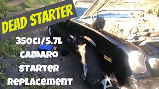 81 camaro gets a new starter. Starter replacement on gm 350ci.