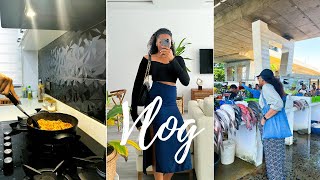 VLOG: SHE&#39;S FINALLY HERE!!!! + I WENT TO A SEAFOOD MARKET + TRY ON HAUL+ COOKING &amp; MORE