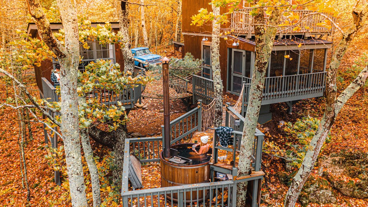Autumn Treehouse & Cabin Roadtrips - YouTube