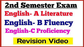 DU | English- A Literature, English B Fluency, English C Proficiency Revision Ba/ bcom- 2nd semester