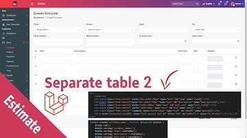 Separate table in estimate save record HR | Management System
