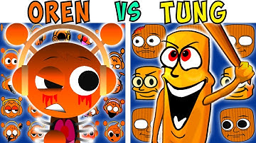 ALL OREN VS TUNG TUNG TUNG SAHUR TEST | FNF Character Test | Gameplay VS Playground
