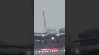 A380 Tries to Land in Extreme Storm