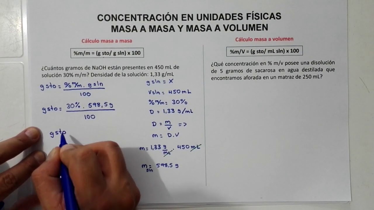 Problemas de concentración en unidades físicas, porcentaje masa a masa y masa a volumen YouTube Problemas de concentración en unidades físicas, porcentaje masa a masa y masa a volumen YouTube