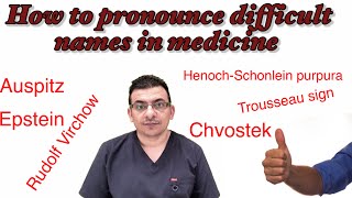 How to pronounce difficult names in medicine.