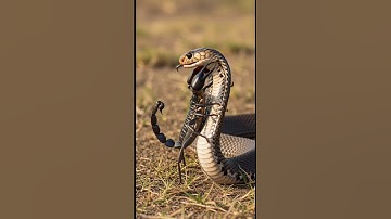 Black Scorpion and Big Cobra Fighting on Ground #scorpion #animals #wildlife #attack #trending