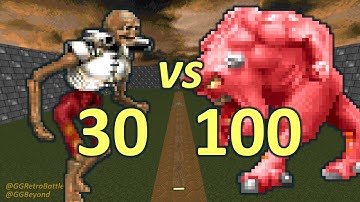 30 Revenants vs 100 Demons - Monster Infighting - Doom II Retro Battles