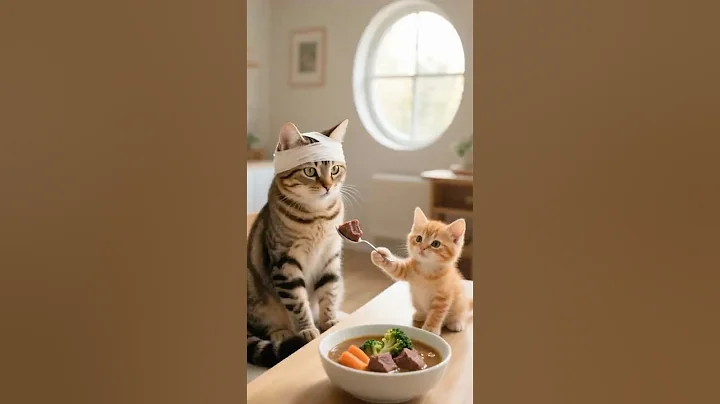 Watch the video about Mama Cat Got Hurt💔, Her Caring Kitten Did These…