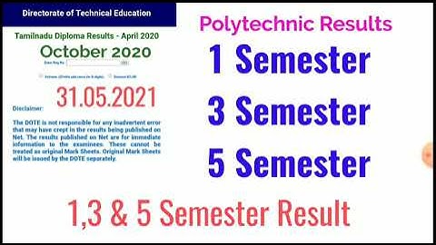 Diploma Result October 2020 | 1,3,5 Semester Result