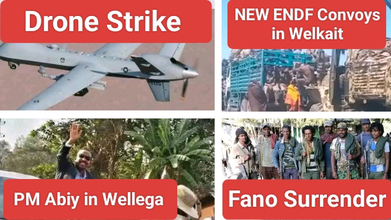 Drone Strike | New Ethiopian Military Convoys in Welkait | PM Abiy in Wellega | Fano Surrender