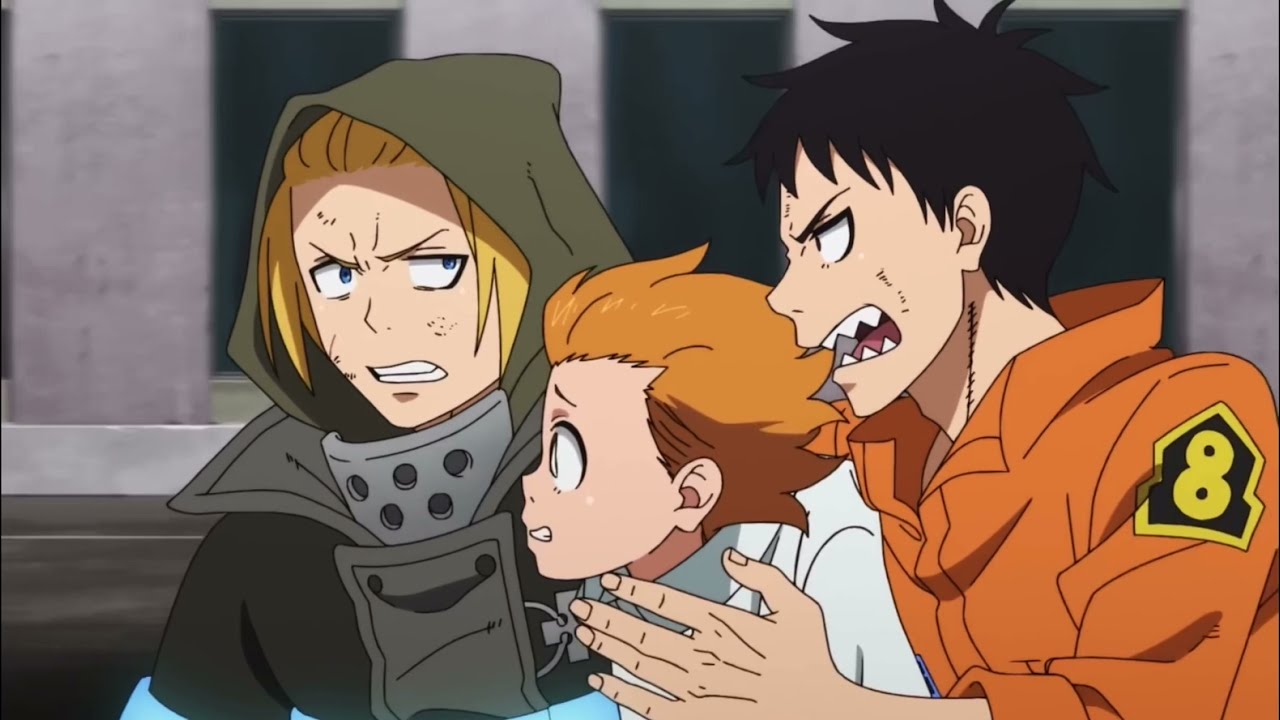 Fire Force S2 English Dubbed - Shinra & Arthur argue over the child