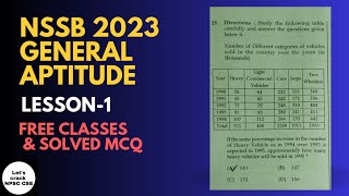 NSSB 2023 General Aptitude Lesson- 1 | Free Classes & Solved MCQs screenshot 4