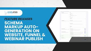 Schema Markup Auto-Generation on Website, Funnel & Webinar Publish