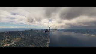 North coast of Sicily, from Reggio Calabria to Palermo, aerobatics, F86F Sabre (Frecce Tricolori)