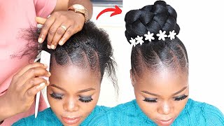 15mins quick and easy Updo hairstyle / nkemjeffrey