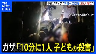 ガザ、学校への空爆で“25人死亡”か…「ガザでは10分に1人の子どもが殺害」安保理、黙とう捧ぐ｜TBS NEWS DIG