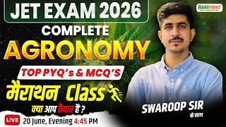 JET Exam 2026 | Complete Agronomy | Marathon Class | Most Important Questions | JET/CUET PYQ's