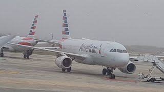American airlines airbus a321 beautiful taxi and take off from clt to lax