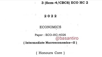 BA 4th Sem economics honours question paper HC 2 Guwahati University 2022 ECO-HC-4026 @proysir