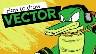 How to Draw Vector the Crocodile // Sonic Drawing Tutorial