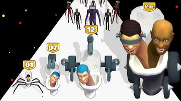 Monster Merge: Skibidi Toilet Run, Max Level Gameplay #asmrgameplay #levelup #satisfyingasmr